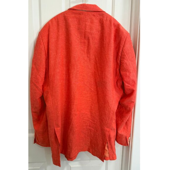 Alan Flusser Coral Linen Blazer Sport Coat Size 46R - Picture 2 of 8